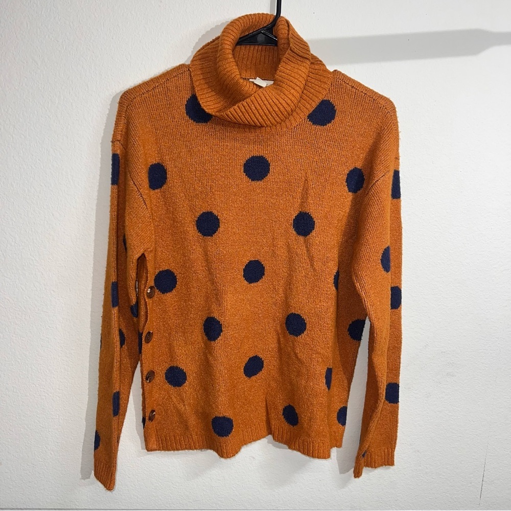 St.‎ John's Bay Womens Fall Auburn Polka Dot Button Side Sweater Size Medium